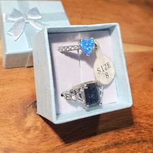 Rodium Plated Costume Jewelry Size 7 Size 8